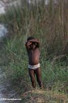 Child near a village in Gabon