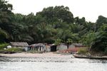 Fishing village on lagoon near Loango National Park