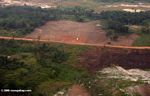 Forest degradation near a road in Gabon