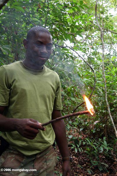 Patrick führen, der Okume Harz, einen natürlichen Feuerstarter Loango