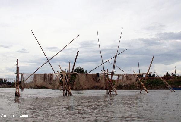 Fischende Netze auf dem Fluß, der abläßt See Tempe