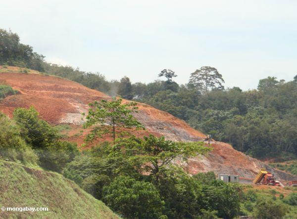 Bergbau im malaysischen rainforest