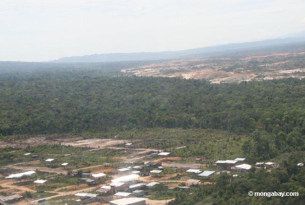 Luftaufnahme von Schrägstrich-und-brennen Landwirtschaft im Amazonas
