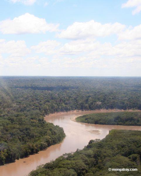 Tambopata Fluß angesehen von der Fläche 