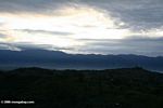 Sunset over the Rwenzori mountains on the border of Congo