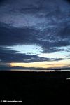 Colorful sun set over Lake Edward and the Myewa peninsula