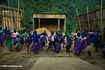 Children learning traditional tribal song and dance