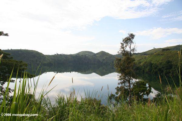 озером nyinambuga, вид на озеро уровне