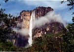 Angel falls; the world's tallest waterfall; located in Venezuela