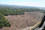 Clear-cutting in the Amazon rainforest as viewed overhead by plane