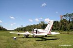 402C Utililiner (Cessna) plane on landing strip near Boca Manu in the Peruvian Amazon