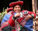 Andean woman in traditional Quencha attire