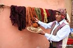 Alpaca and sheep wool colored naturally with plant and insect dyes