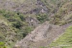 Inca ruins and terraces on the way to Machu Picchu