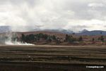 Agricultural fire in Andes countryside