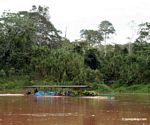 River boat carrying goods to market on the Rio Tambopata