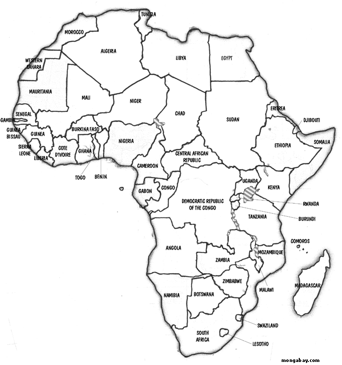 Map of Africa - Rhett Butler 2000