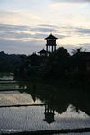 Tower at sunset near a Balinese rice field (Ubud, Bali) 