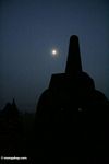 Silhouette of a stupa at Boboudur at early morning (Java)