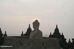 Profile of Dhyani Buddha at sunrise (Java) 