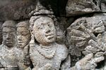Wall carvings at Borobudur; woman (Java)