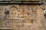 Mural wall carvings at Borobudur (Java)
