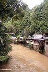 Homes downriver from the Bantimurung waterfalls (Sulawesi (Celebes))