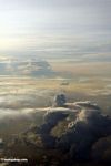 Airplane view of clouds at sunset over the island of Sulawesi in Indonesia (Sulawesi (Celebes))